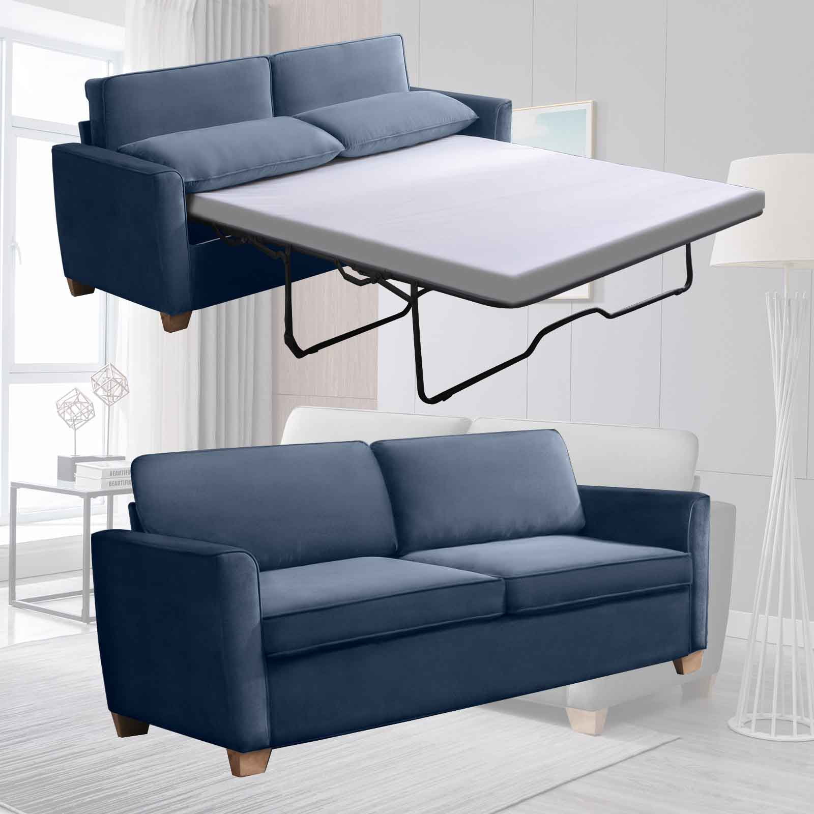 CECER 2in1 Pull Out Sofa Bed, Velvet Loveseat Sleeper Sofa Bed with