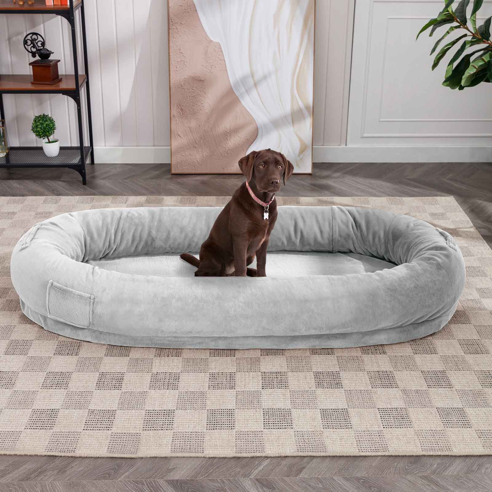 CECER Dog Beds for Large Dogs, Flannel Fleece Fabric Extra Large Dog Bed, Human Dog Bed for