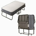 thumbnail image 1 of CECER Folding Bed 5" Mattress, 75"×46" Rollaway Foldable Bed with Memory Foam Mattress, Metal Guest Bed Dust Cover Not Included, 1 of 7
