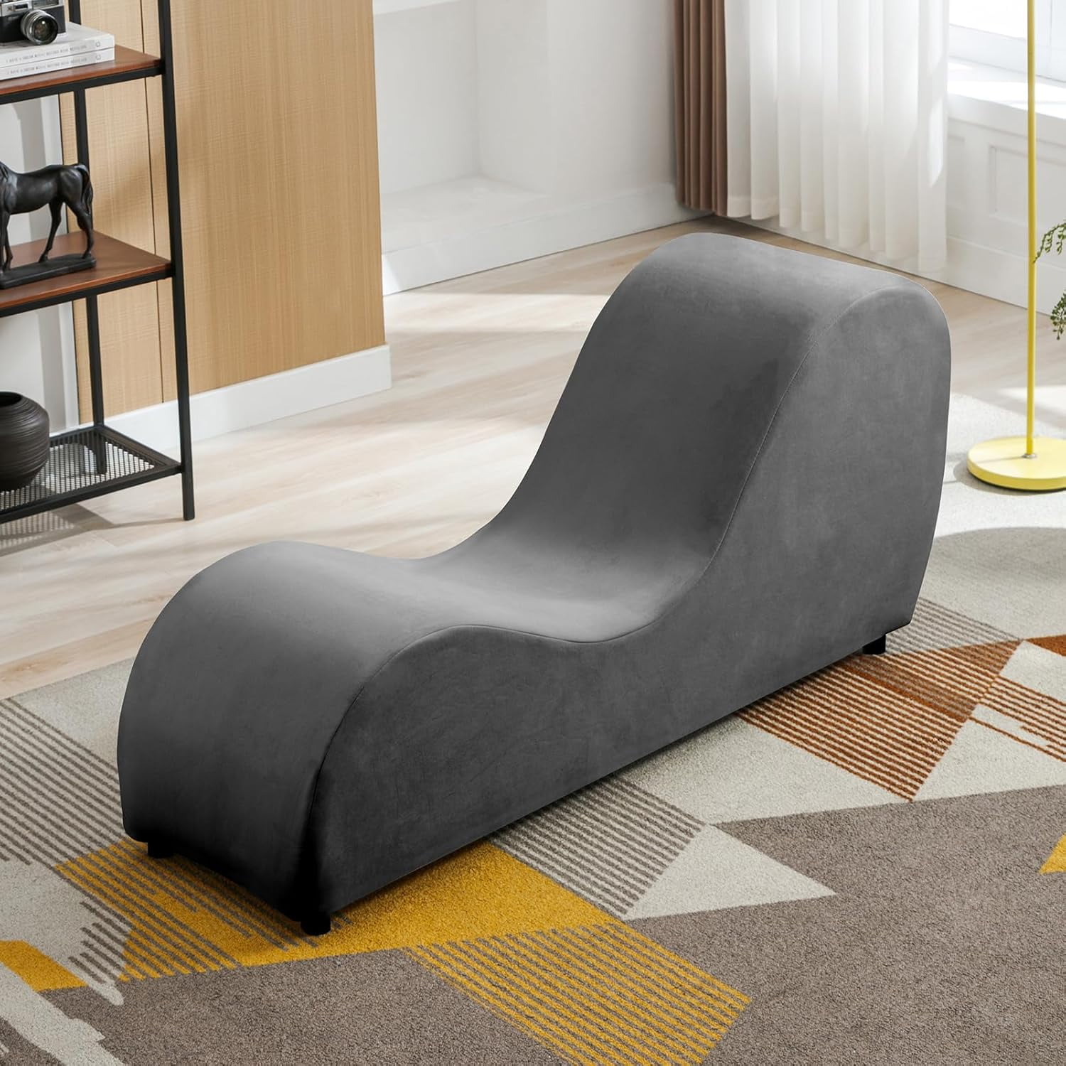CECER Yoga Chair,Curved Chaise Lounge for Stretching Relaxing ...