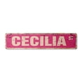 thumbnail image 1 of CECILIA Vintage Aluminum Street Sign Childrens Name Room Metal Sign rustic metal tin | Indoor/Outdoor |  18" Wide, 1 of 4