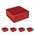 thumbnail image 1 of CECOBOX Gift Box 6"x6"x2.75" 5PC Red Matte Collapsible Magnetic Box with Lid for Gift, Packaging, Bridesmaid, Birthday, Christmas, Easy Assembly, Gift Boxes (6"x6"x2.75" (Pack of 5), Red), 1 of 4