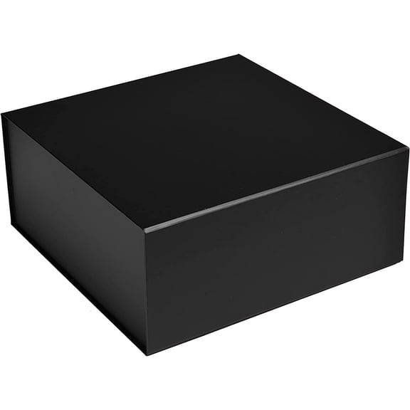 CECOBOX - Gift Boxes with Lids for Presents 6"x6"x2.75" - Matte, Collapsible Magnetic Closure Gift Box - Groomsmen & Bridesmaid Proposal Boxes, Wedding, PR, Birthdays, Holidays (Black)