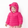 thumbnail image 1 of CECORC Baby/Toddler Winter Puffer Jacket Baby Winter Solid Hooded Coat Long Sleeve 3T,Rose, 1 of 6