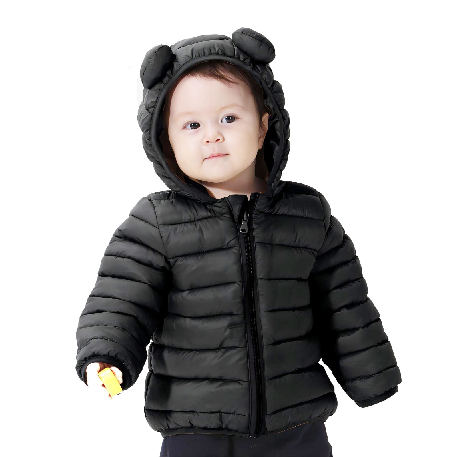 F&F Blue & White Triangular Print Hooded Baby Coat - Boys 9-12m