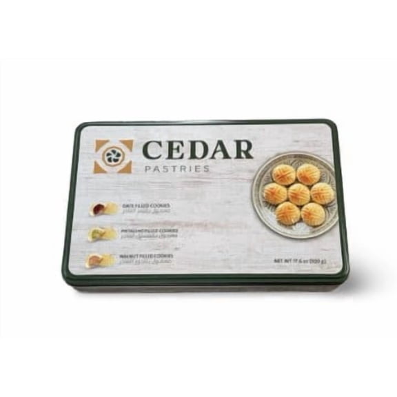 CEDAR Assorted Filled Cookies Gift Tray, Date, Pistachio & Walnut, 17.6 oz