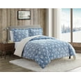thumbnail image 1 of CEDAR COURT Lofty Plush Bedding Collection Floral Polyester Bedding Set, Queen, Blue/White, 3-Pieces, 1 of 3
