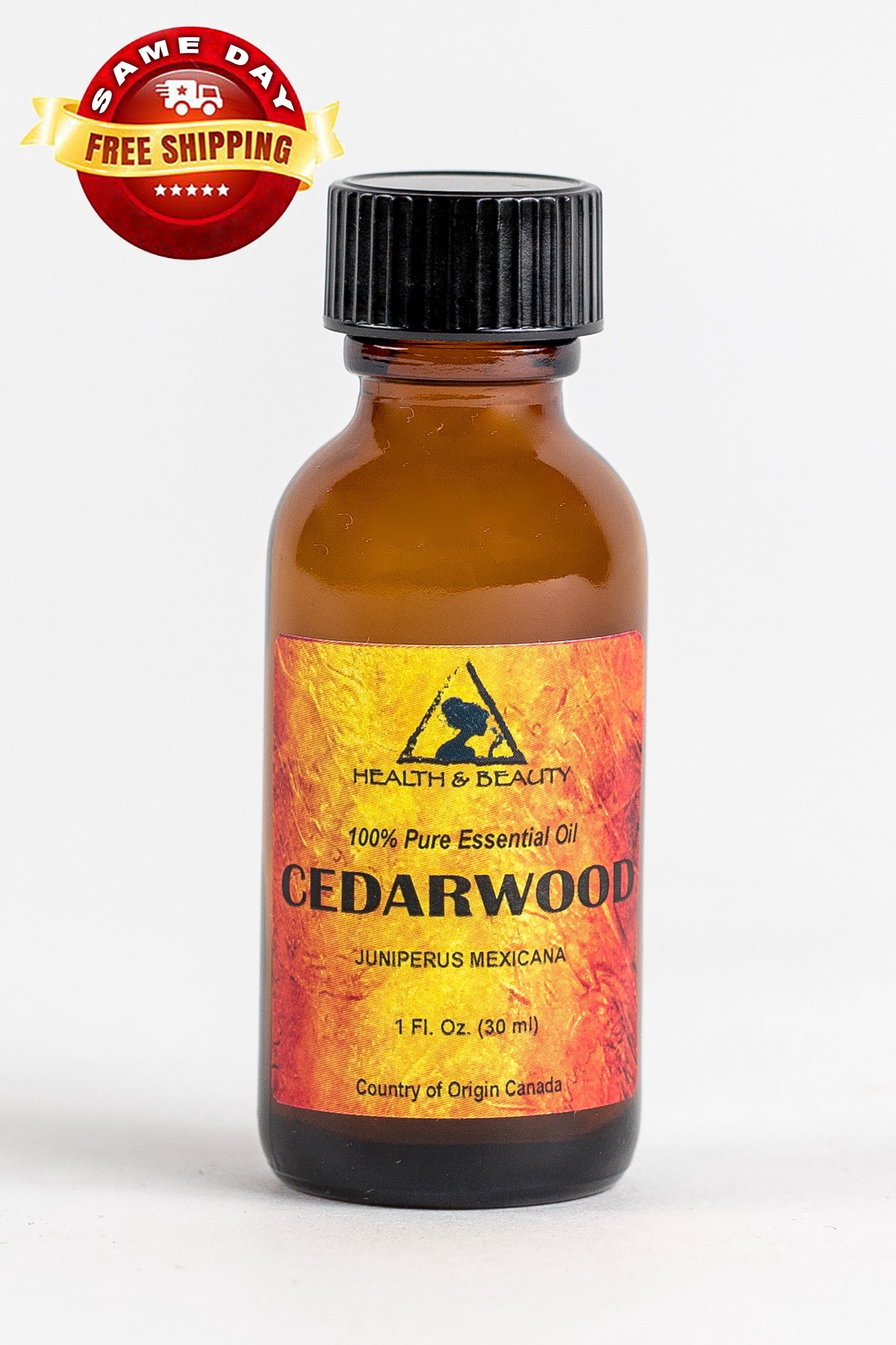 CEDARWOOD ESSENTIAL OIL ORGANIC AROMATHERAPY PURE IN GLASS BOTTLE 1 OZ ...