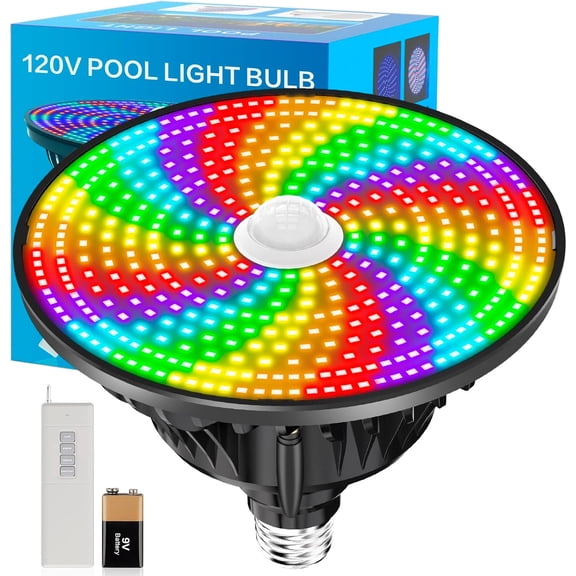 CEDIO LED Pool Light Bulb for Inground Pool, 2026 Upgraded 120V RGB Color Changing Lights Underwater with Remote Control, E26/E27 Replacement (Pool Black)