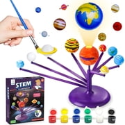 CEDQ Solar System Model for Kids and Teens - STEM Solar System Model with Planet Projector - DIY Educational Solar System Toys with Paint and Brushes, Science Kit for Kids 8-12 Years Old Gifts
