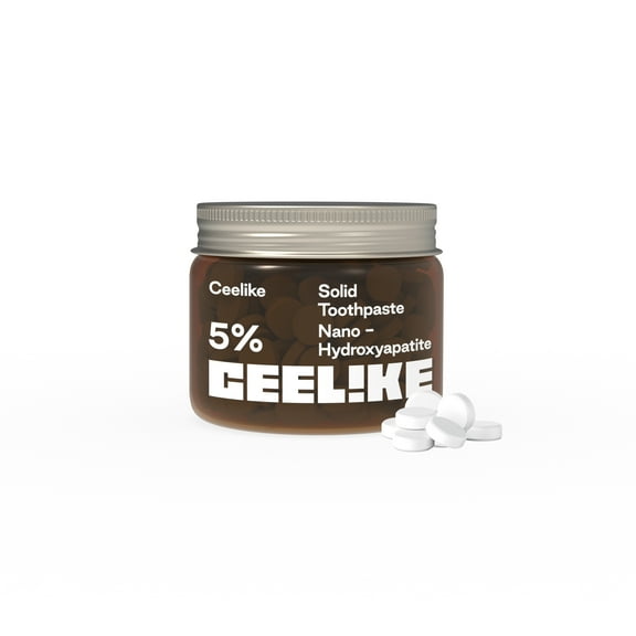 CEELIKE 5% Hydroxyapatite Toothpaste Tablets  Natural Cleaning, Gentle Gum Care, Strengthen Enamel & Fresh Taste  Healthy Sweet Flavor (62)
