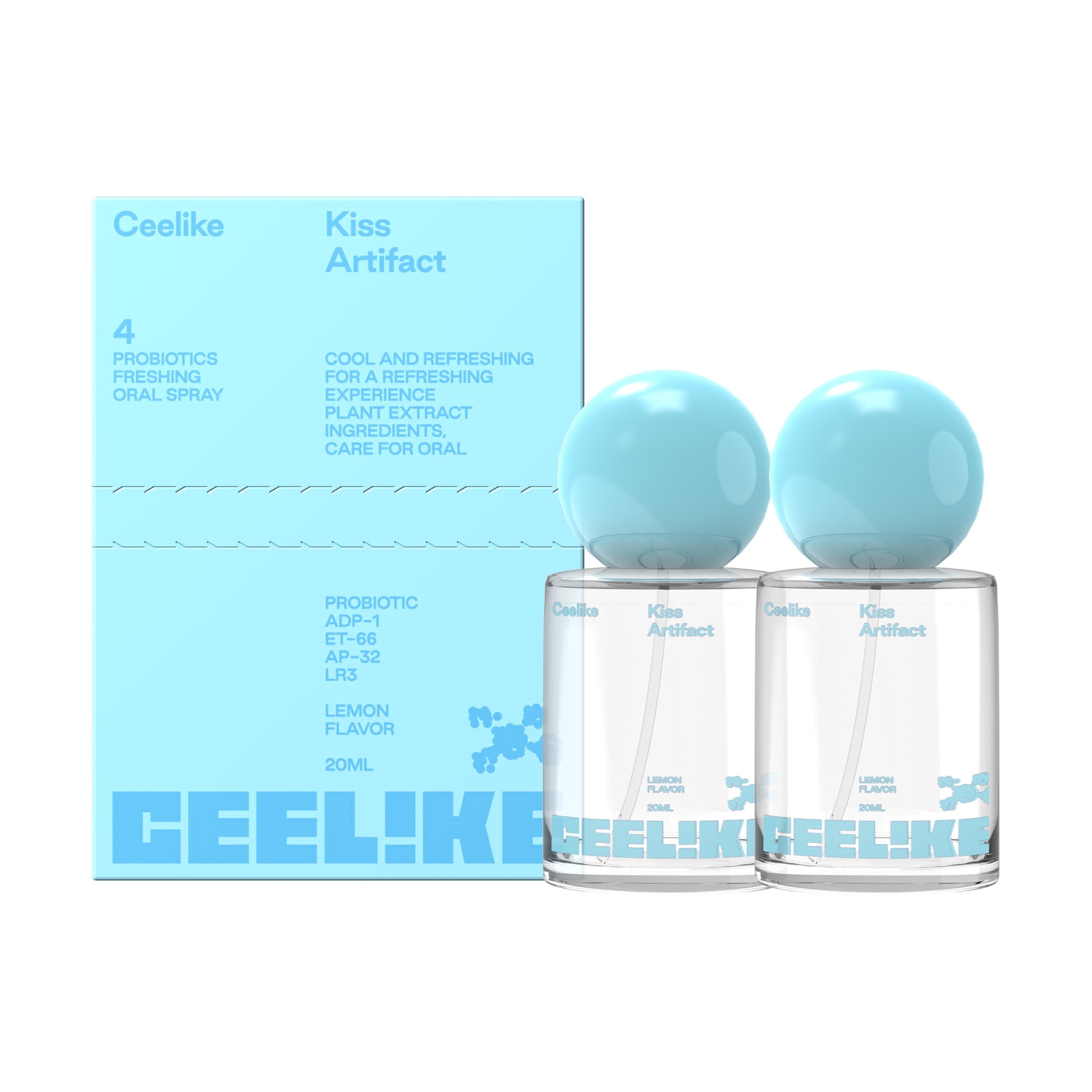 CEELIKE Oral Spray – Fresh Breath, Dual Cooling Experience & Convenient On-The-Go Design – Perfect for Freshening Breath Anywhere, Anytime (Lemon, 2 Count)