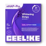 CEELIKE Teeth Whitening Strips 7 Treatments/14 Strips - Peroxide-Free Whitening Kit with Hydroxyapatite, Enamel Safe + Cheek Retractor, Easy 3-Step at-Home Teeth Whitening for Deep Stain Removal