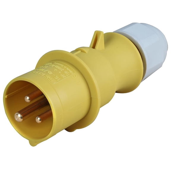 CEENORM - 16A, 110V, Cable Mount Multi-Grip CEE Plug, 2P+E, Yellow, IP44