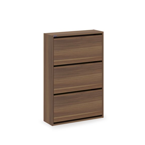 CEHA USA 3-Tier Wooden Shoe Cabinet in Walnut