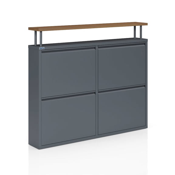 CEHA USA Antibacterial 4 Tier metal shoe cabinet with shelf