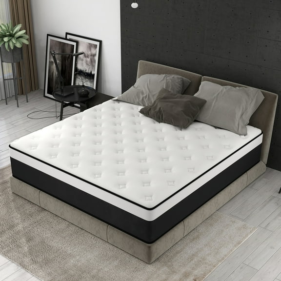 lemontalking 12 inch Hybrid Mattress in a Box, Innerspring and Gel Memory Foam,Twin