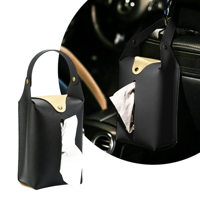 CEHVOM 2pc Tissue Box Cover Car Tissue Box,Hanging Tissue Box Leather Car Tissue,Multifunctional Rectangular Napkin Bag,Wall-Mounted Tissue Case For Car Truck Home