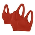 thumbnail image 1 of Nnhblu Bras for Women 2 Pack Wirefree Bras Sports Bras for Women Red Workout Yoga Sports Bras,M-L, 1 of 9
