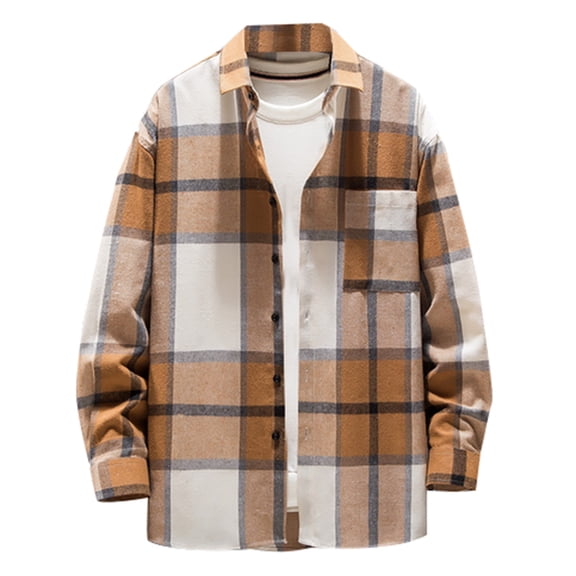 CEHVOM Family Matching Shirts Flannel Jacket Plaid Long Sleeve Lapel Button Down Shacket Shirt Coats Fall Tops