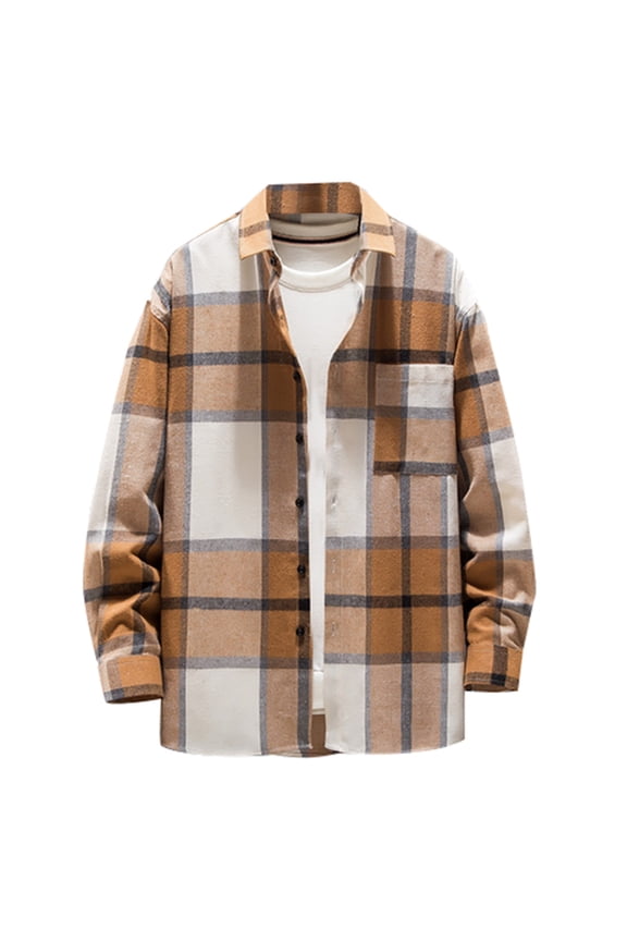 Family Matching Shirts Flannel Jacket Plaid Long Sleeve Lapel Button Down Shacket Shirt Coats Fall Tops