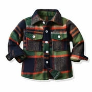 CEHVOM Family Matching Shirts Flannel Jacket Plaid Long Sleeve Lapel Button Down Shacket Shirt Coats Fall Tops