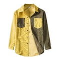 thumbnail image 1 of CEHVOM Men's Collared Corduroy Long Sleeve Thickened Trend Casual Shirt, 1 of 9