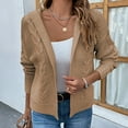 thumbnail image 1 of CEHVOM Women Casual Soild Long Sleeve Hooded Knit Cardigan Sweater Coat Outwear, 1 of 9