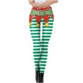 CEHVOM Women Girls Christmas Leggings Skinny Xmas Jingle Bell Printed