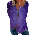 thumbnail image 1 of CEHVOM Women's Causal 1/4 Zip Pullover Long Sleeve Collar Sweatshirts Solid Activewear Running Jacket, 1 of 5