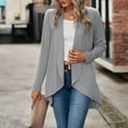 thumbnail image 1 of CEHVOM Women's Long Sleeve Solid Color Loose Cardigan Top Knit Jacket, 1 of 5