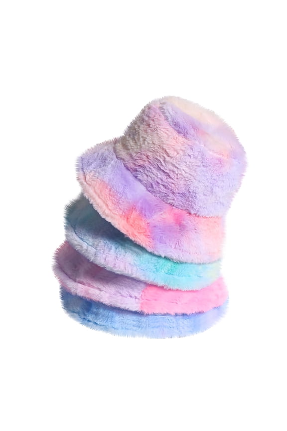 Women's Tie-Dye Plus Velvet Thick Windproof Fisherman Hat Warm Basin Hat