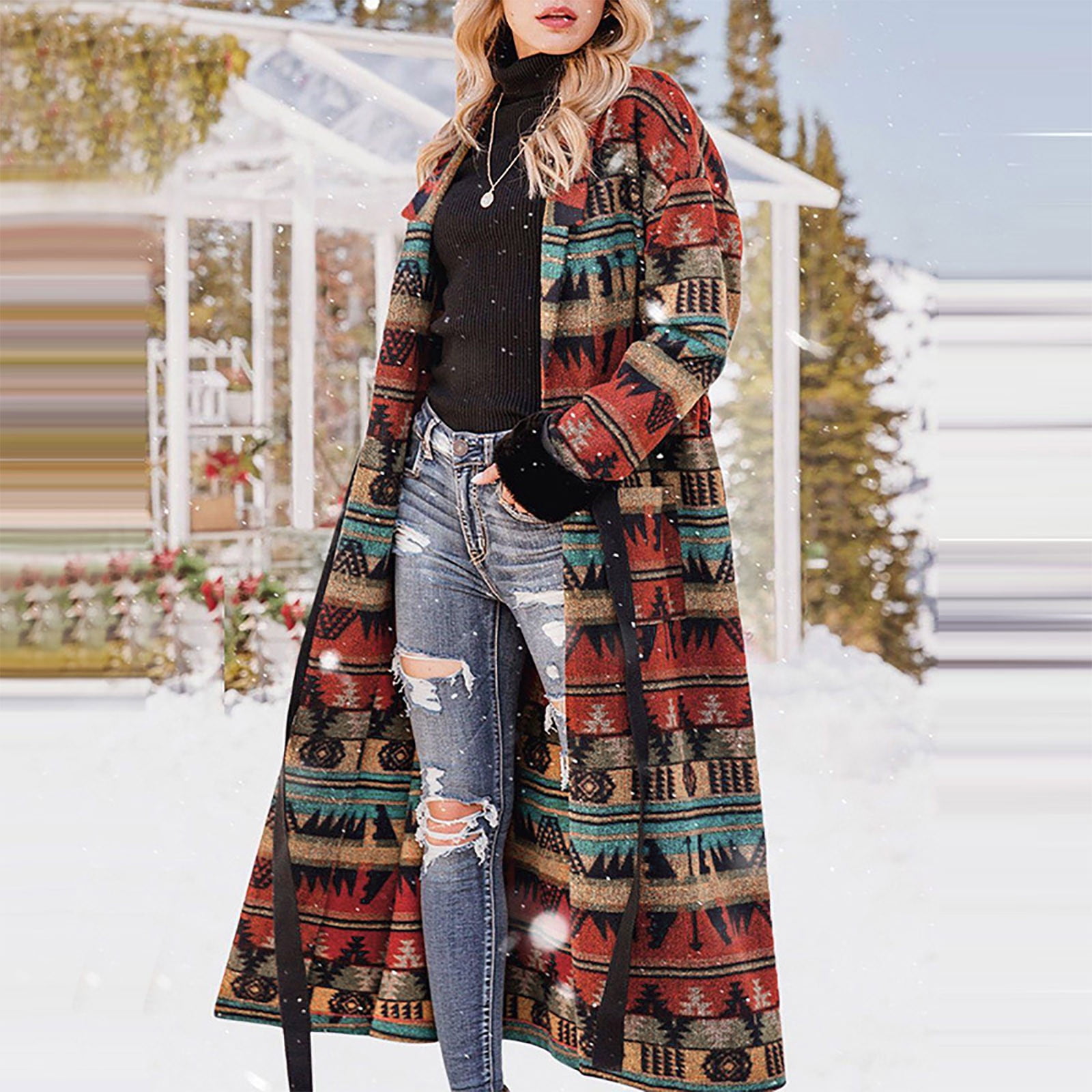 Long boho coat hot sale