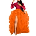 thumbnail image 1 of CEHVOM Womens Tulle Long Skirt High Waist Ruffle Floor Length Wedding Puffy Maxi Skirts, 1 of 7