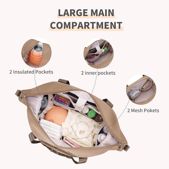 CEI-CEI Neoprene Diaper Bag Tote Large Maternity Hospital Bag for Labor and Delivery Waterproof Travel Baby Tote
