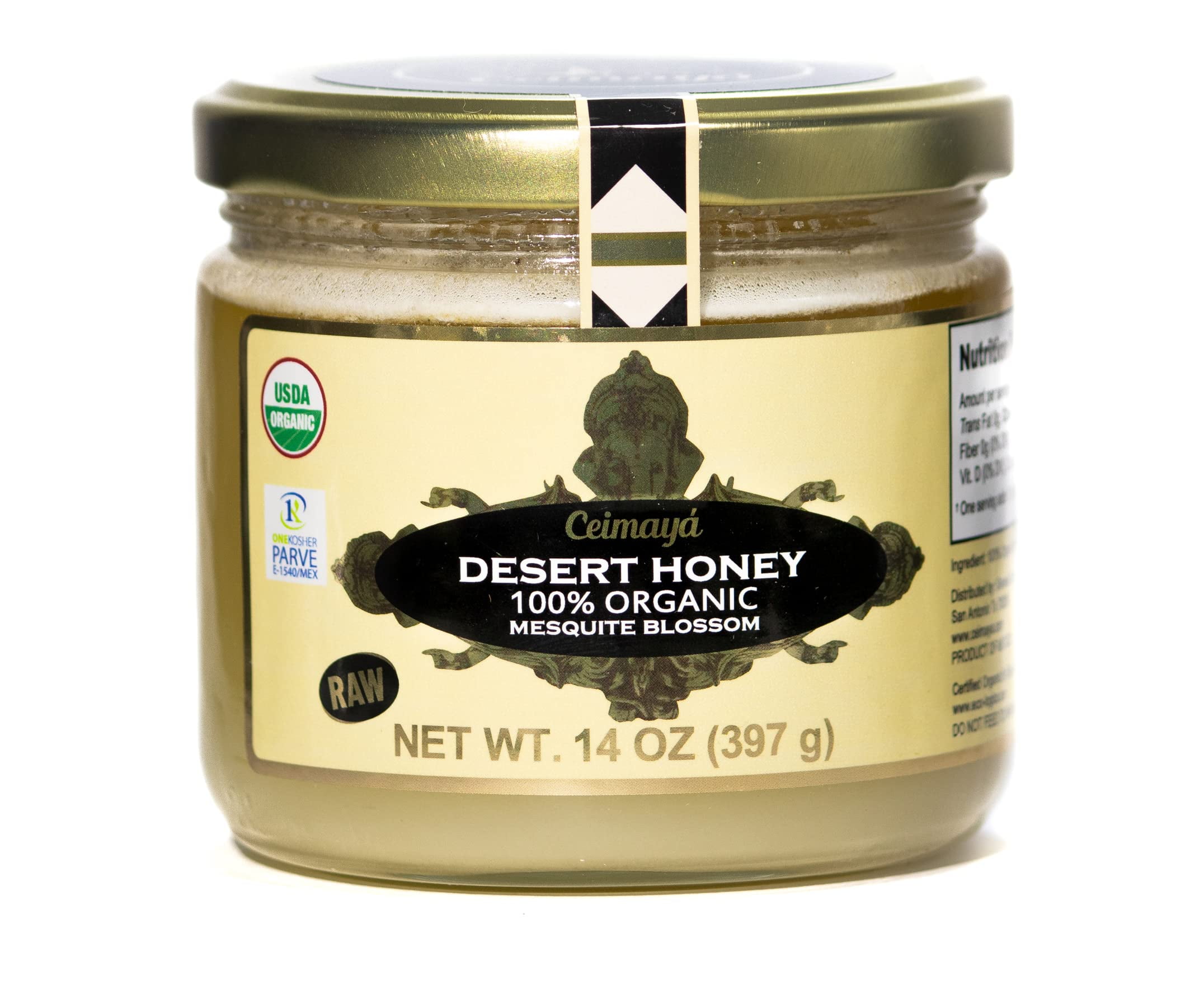 CEIMAYÁ | Desert Honey, mesquite blossom, pure raw honey, 100% Organic & Kosher | 14 oz