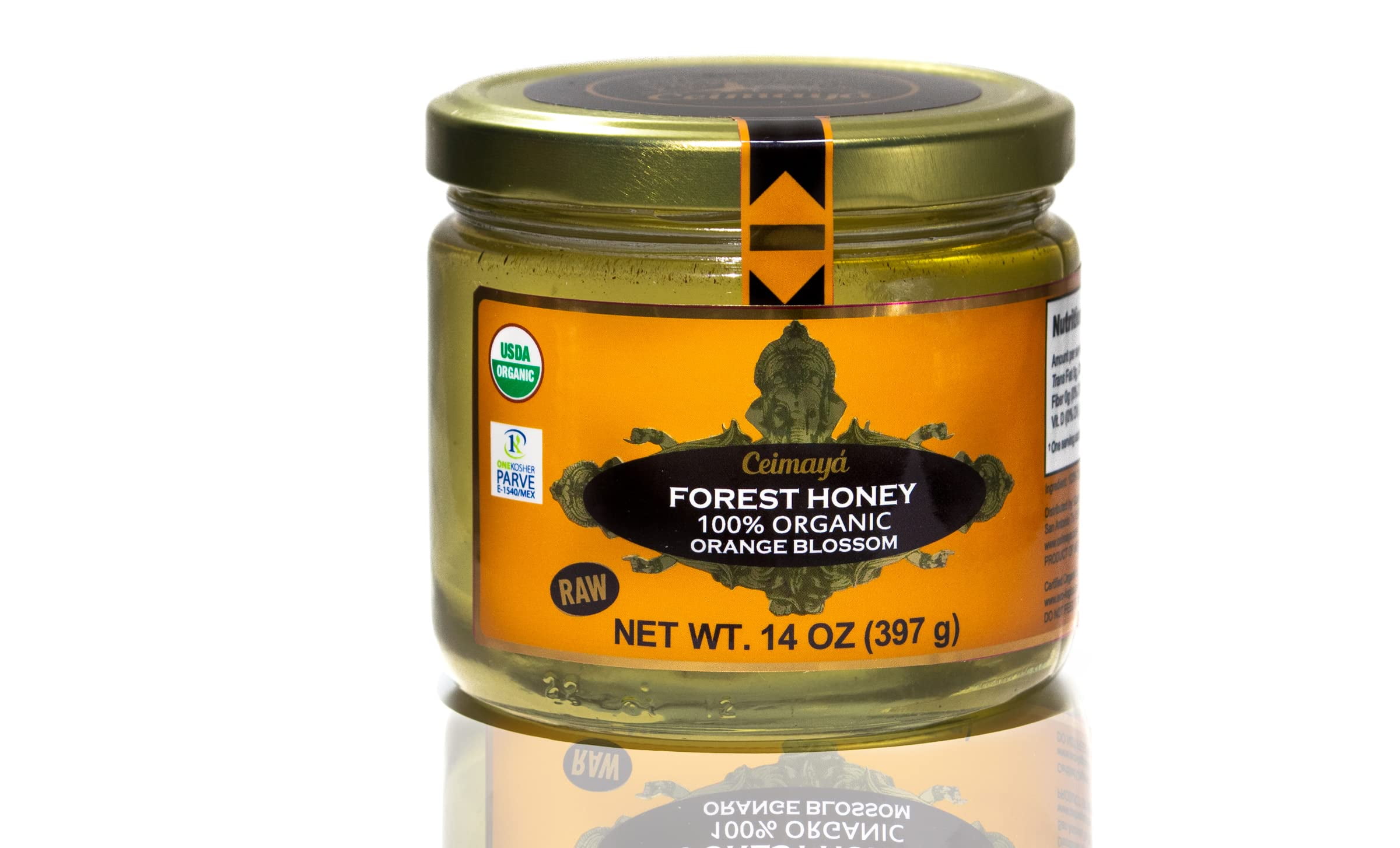 CEIMAYÁ | Forest Honey, Orange Blossom, pure raw honey, 100% Organic & Kosher | 14 oz