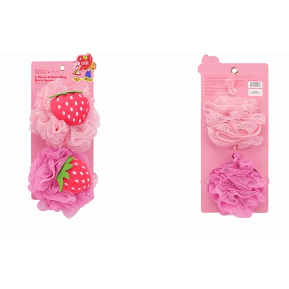 CELAVI STRAWBERRY SHORTCAKE 2PC BATH SPONGE SET