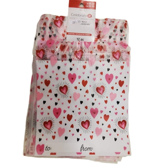 Valentine's Day Resealable Treat Bags 12-Pc