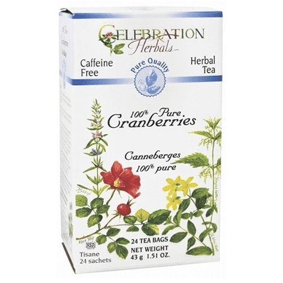 CELEBRATION HERBALS 100% Pure Cranberry Tea Org 24 BAG