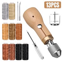 WIOR Sewing Awl Kit - 12Pcs Leather Stitching Tools With Needles, Waxed Threads, Repair Awl