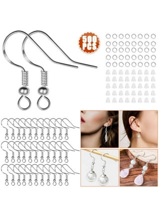 40pcs Clear Safety Non-Allergenic Plastic Earring Hooks Ear Wire