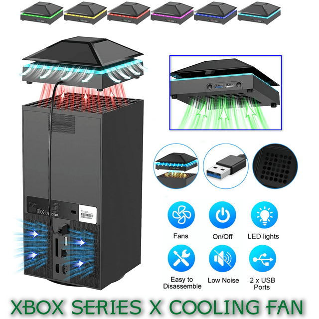 CELECTIGO Cooling Fan for Xbox Series X, 2USB Interfaces 3Levels of