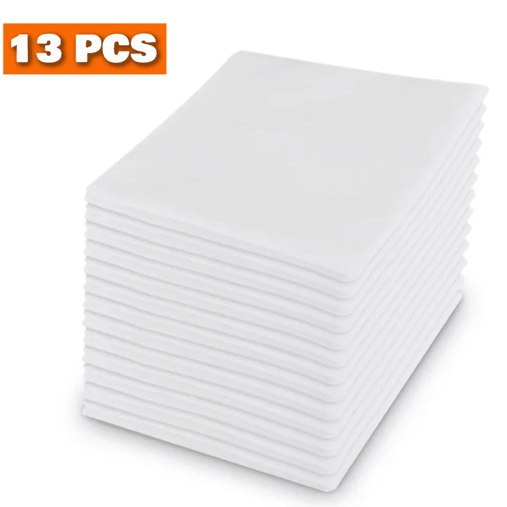 Celectigo Handkerchiefs for Men 13Pcs White Men's Handkerchiefs, Cotton Machine Washable Pocket Square for Men, Women