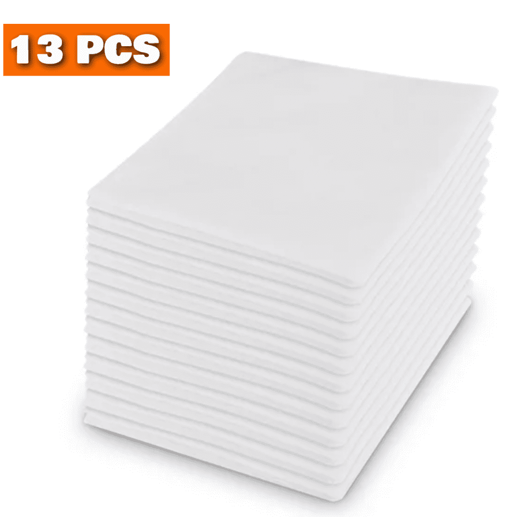 CELECTIGO Mens Handkerchiefs, 13Pcs Men's Pure White 100 Cotton