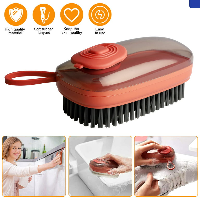 Kitchen Soap Dispensing Dishwashing tool Cleaning Brushes Easy Use Scrubber Wash  Clean Tool Soap Dispenser Brush Gadgets