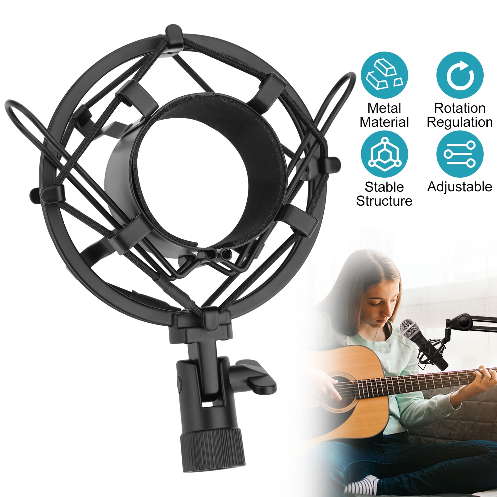 CELECTIGO Universal Microphone Shock Mount for Mics (48-53mm), Ensuring Stability and Enhanced Audio Quality,Compatible with AT2020, Rode NT1A, Heil PR40, Neumann TLM102, and More