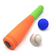 CELEMOON Toddler-Size Soft Foam 16.5" Kids Baseball Bat Toys with 3 Balls for Toddler 3+, Carrying Bag Included, Orange