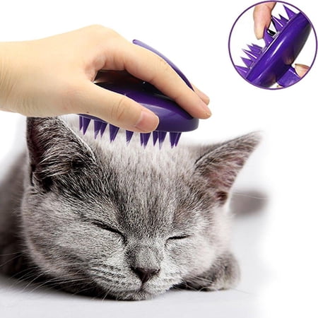 Cat Brush with Soft Rubber Pins, Washable Silicone Pet Brushes for Indoor Cats Grooming Shedding, Removes Hair Mats, Tangles, and Loose Fur for Short to Long Haired