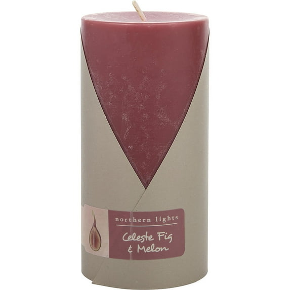 CELESTE FIG & MELON by Northern Lights - ONE 3X6 INCH PILLAR CANDLE. BURNS APPROX. 100 HRS. - UNISEX